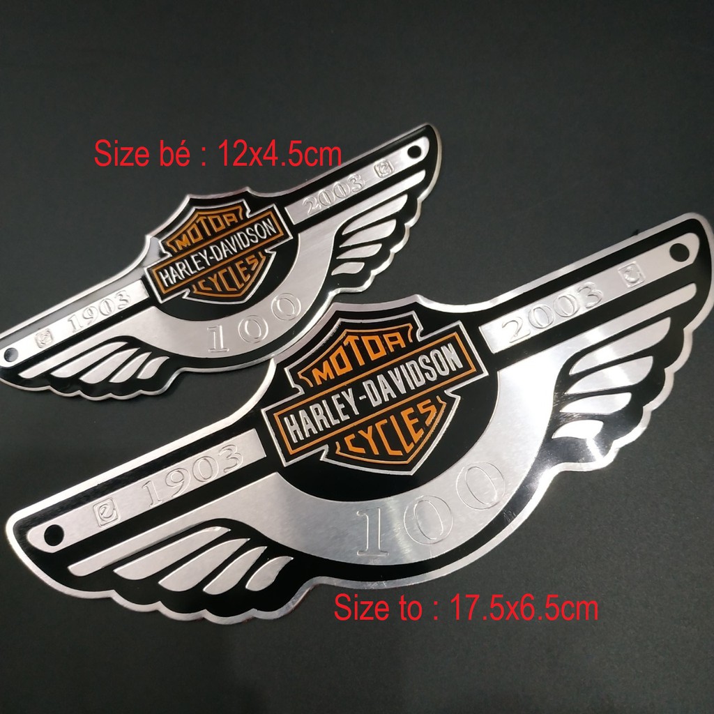 Tem Nhôm dán xe Harley Davidson nhiều kích thước