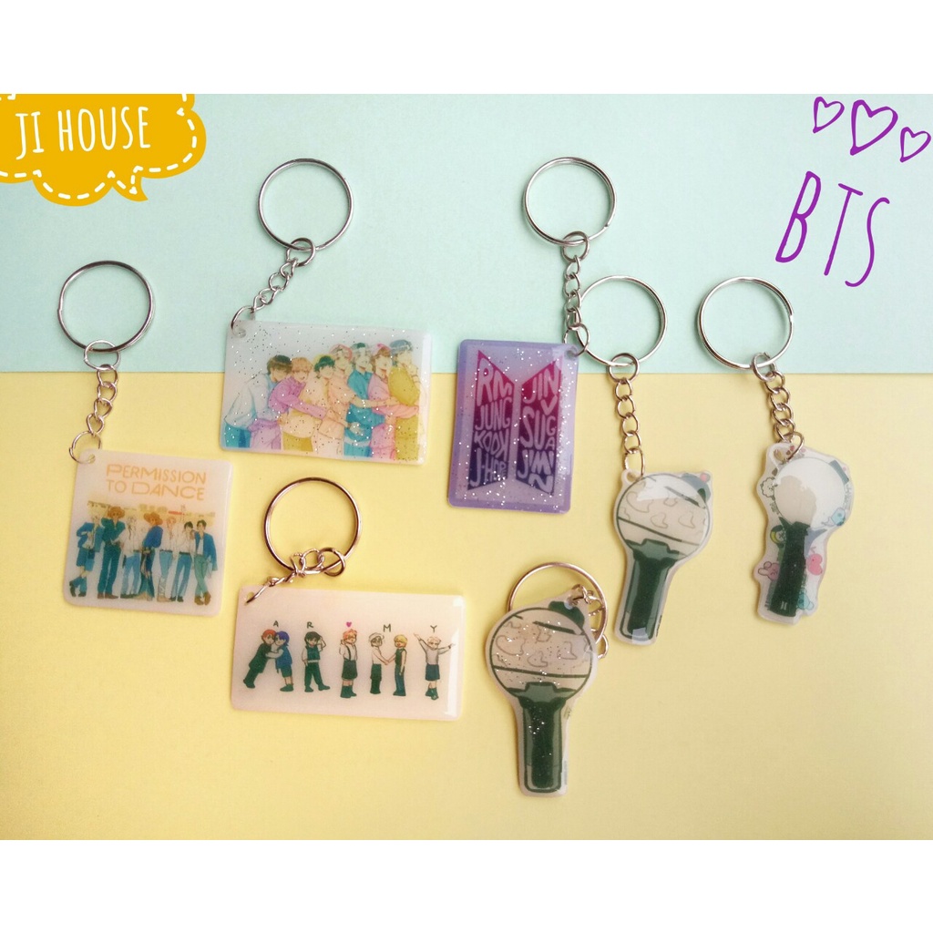 Móc Chìa Khóa BTS, móc khóa Amy, gậy lightstick bts BANGTAN BOMB, Logo nhóm, BTS rainbow