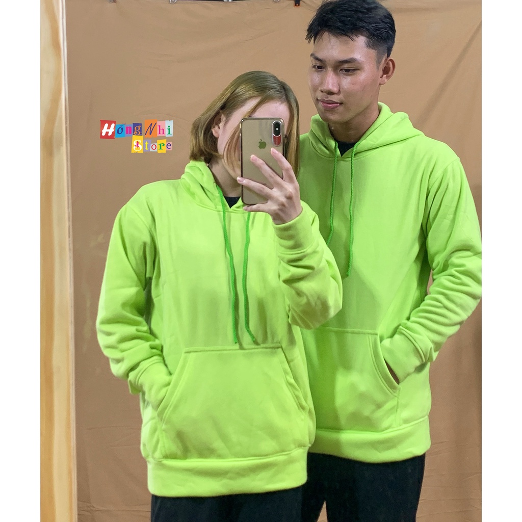 Áo Khoác Hoodie Trơn Ulzzang Unisex Màu Xanh Chuối Chất Nỉ Bông Cao Cấp Dáng Rộng Nam Nữ - MM