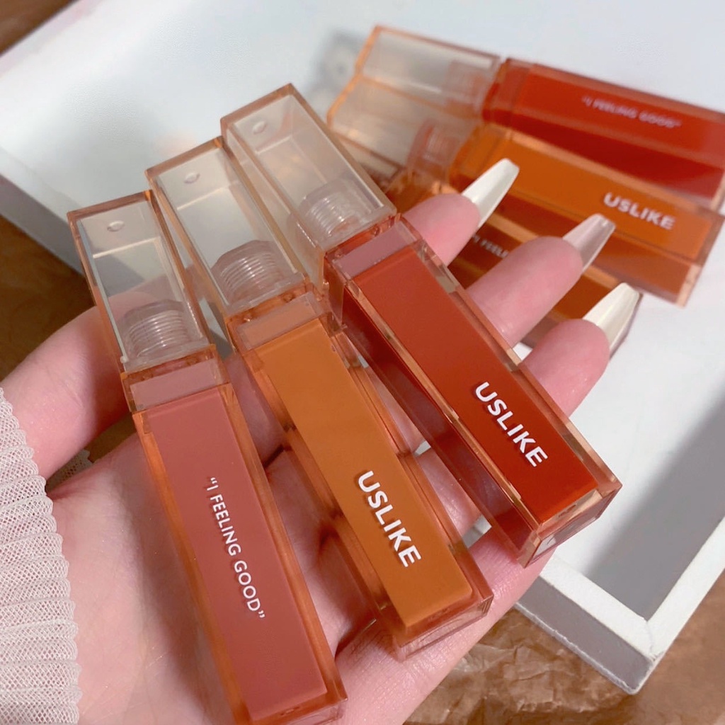 Son Bóng Dưỡng Ẩm Màu Nude Cam Hồng Tạo Hiệu Ứng Gương