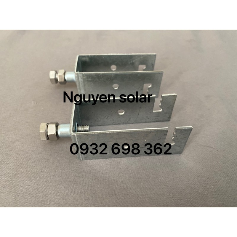 Pát U30x60 Lắp Pin Năng Lượng Mặt Trời_KT 30x60 MM _Thép Mạ Kẽm_Inox 304_ Pát Kẹp Dưới Solar Panel