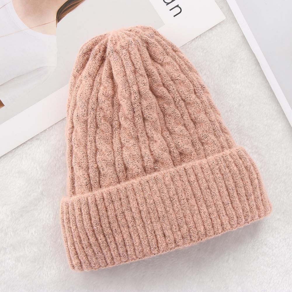 Mũ Len Trùm Đầu Dày Dặn Mềm Mại Màu Trơn Thời Trang Mùa Đông Cho Nam Và Nữ
