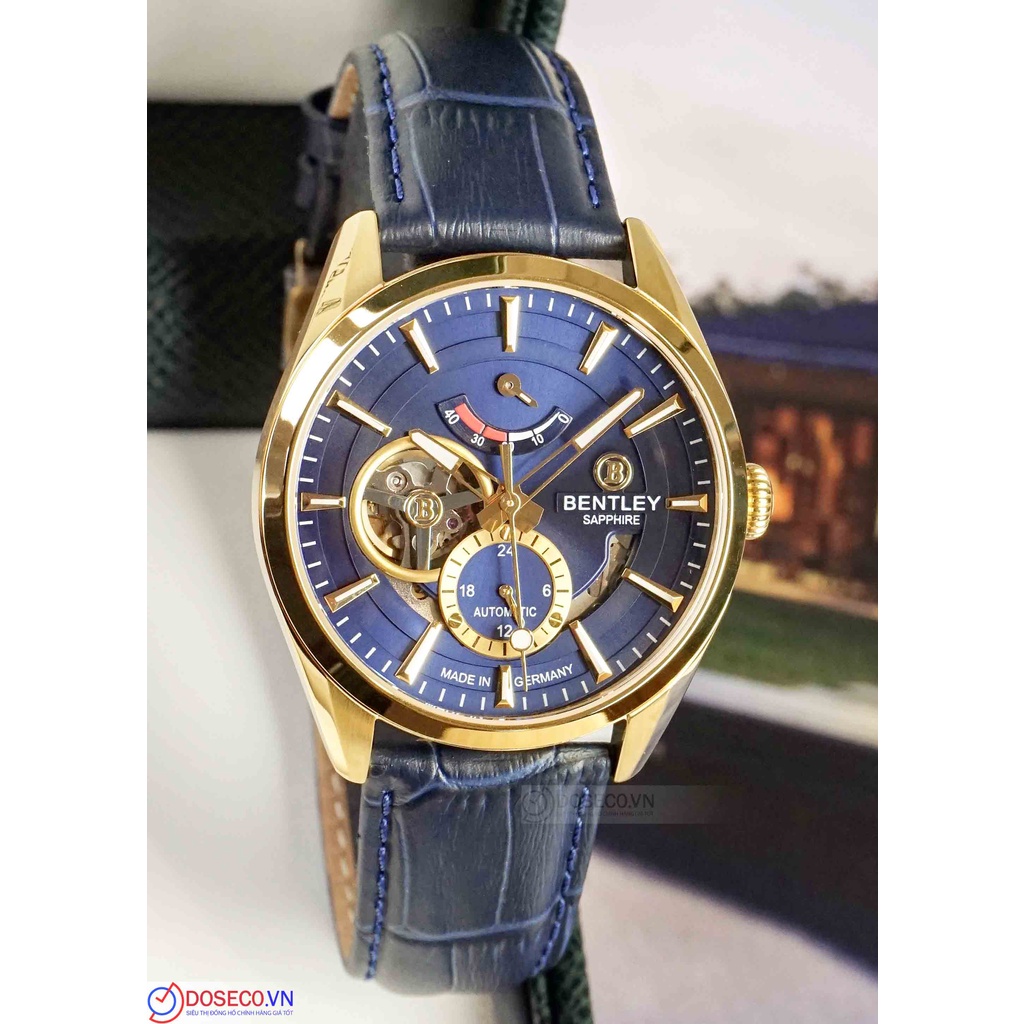 Đồng Hồ Nam Bentley Mặt Hề BL1831-15MKNN-AMK-GL-X Chính Hãng Kính Sapphire, Dây Da Cao Cấp, Chống Nước Tốt