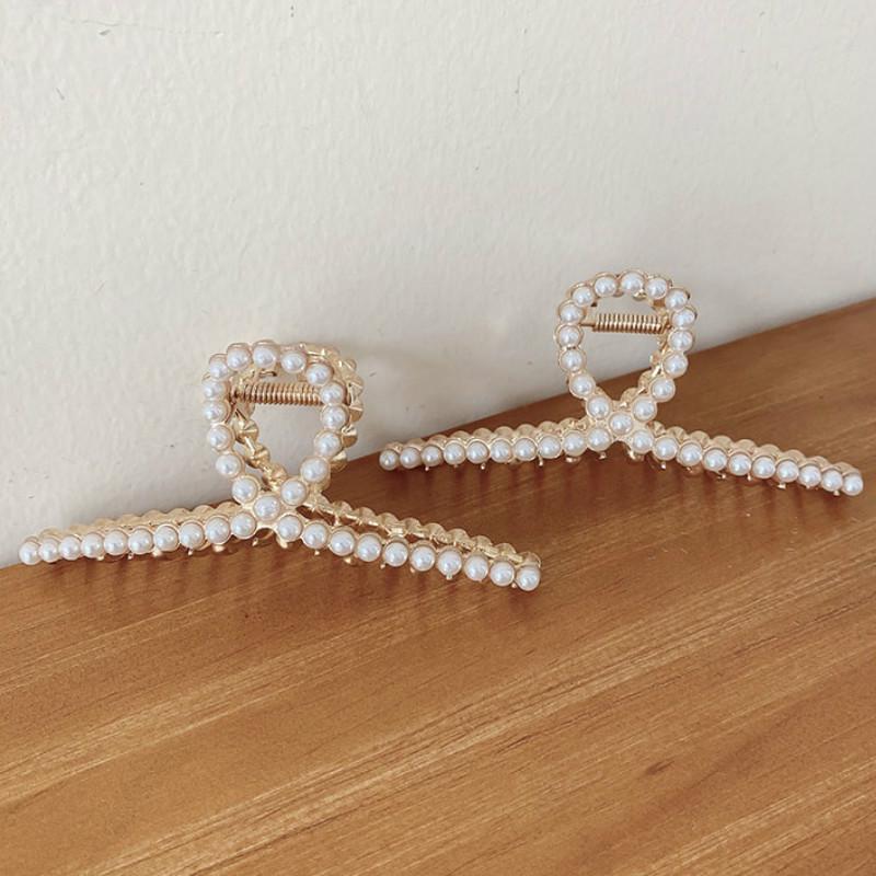 Kẹp tóc càng cua đính ngọc trai giả sang trọng cho nữ