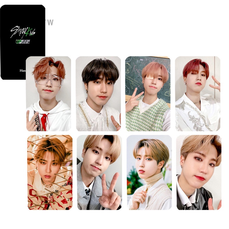 Set 8 Tấm Thẻ Ảnh HD In Hình Các Thành Viên Nhóm Nhạc Kpop STRAY KIDS