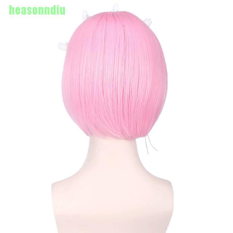 Tóc giả hóa trang nhân vật Rem Ram màu hồng / xanh lam