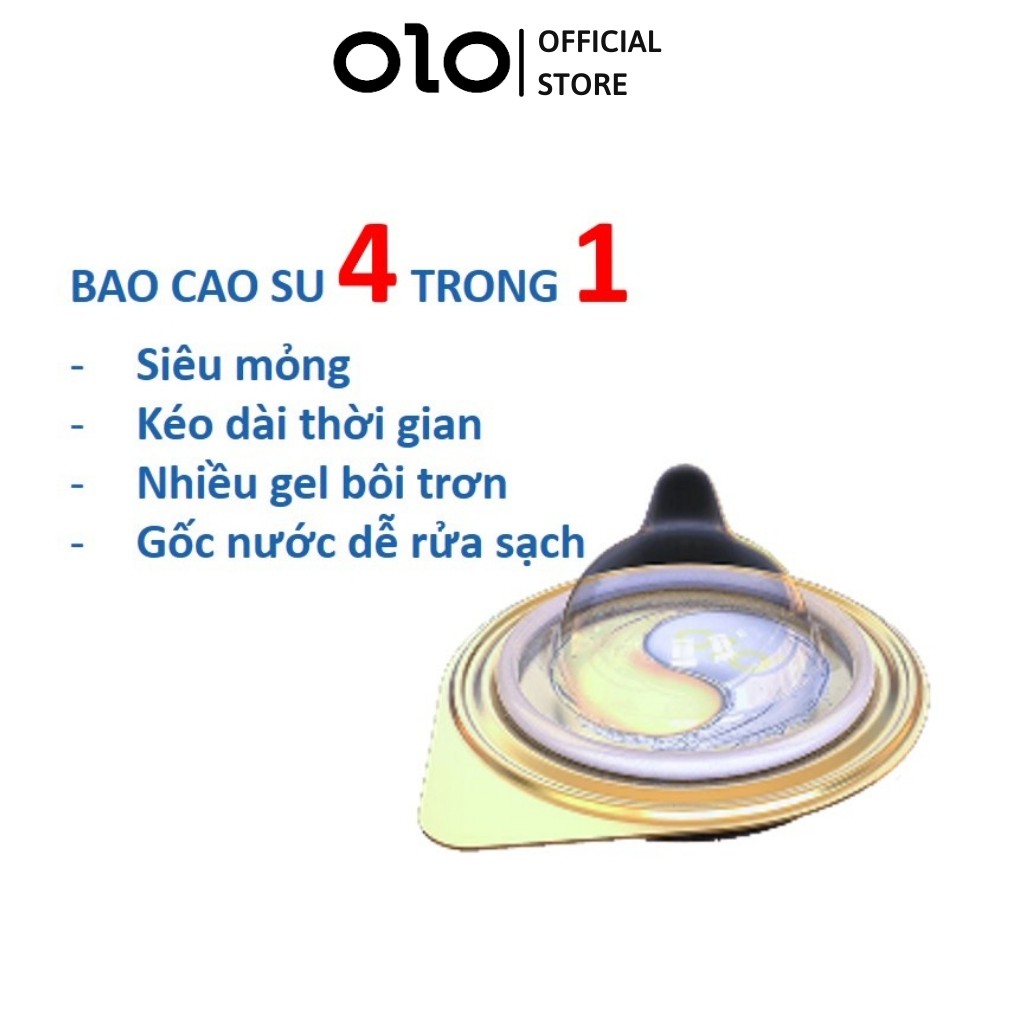 Bao cao su OZO 0.01 vàng lửa băng mỏng, nhiều gel bôi trơn, cảm giác độc đáo - Hộp 10 bcs