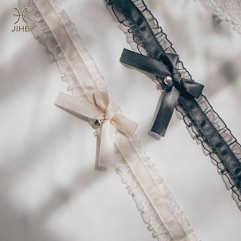 【JIHE】Vòng Cổ choker Phối Ren Đính Chuông Phong Cách Nhật Hàn Thời Trang