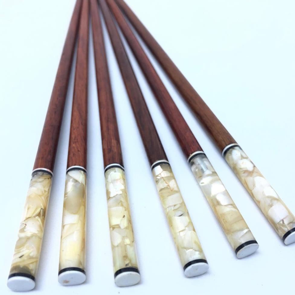 10 đôi đũa ăn gỗ tự nhiên Cẩm Lai đầu cẩn trai tròn