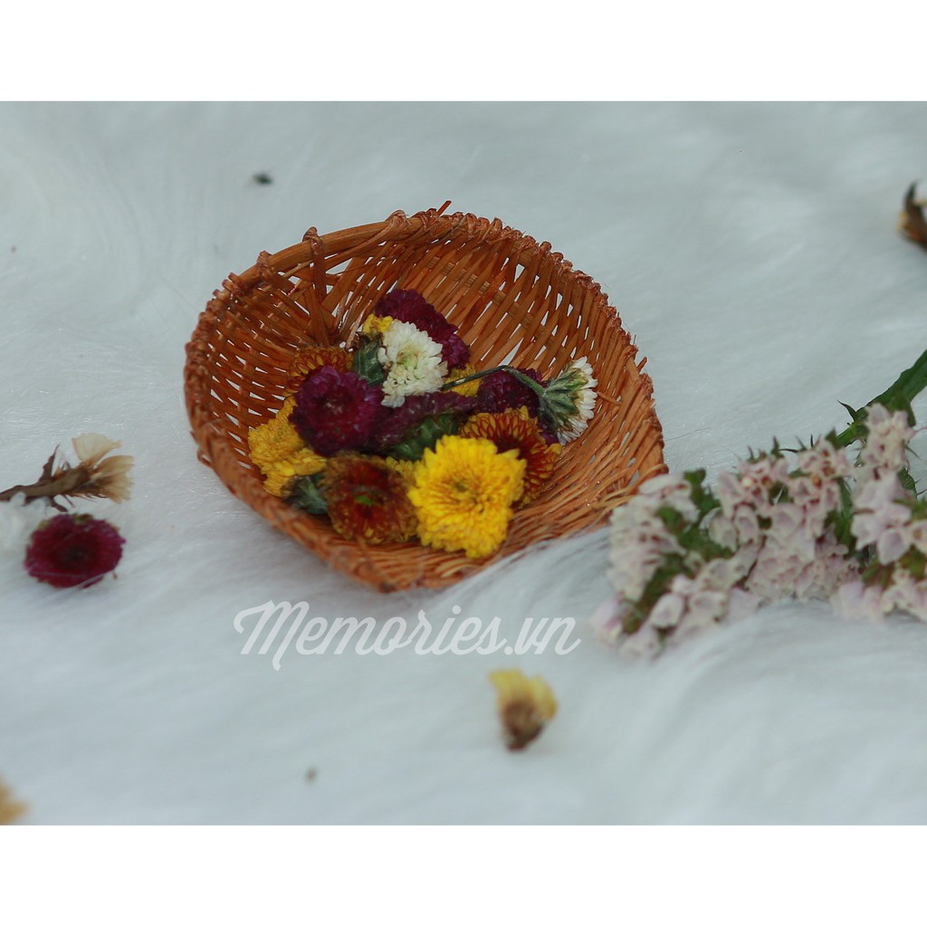 Giỏ tre nhí / Ki nhí 6cm x 6cm - Phụ kiện trang trí, chụp hình