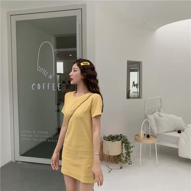 Váy suông nữ ngắn tay ulzzang, Đầm suông nữ dáng ngắn cổ tròn cotton - Maoshop | BigBuy360 - bigbuy360.vn