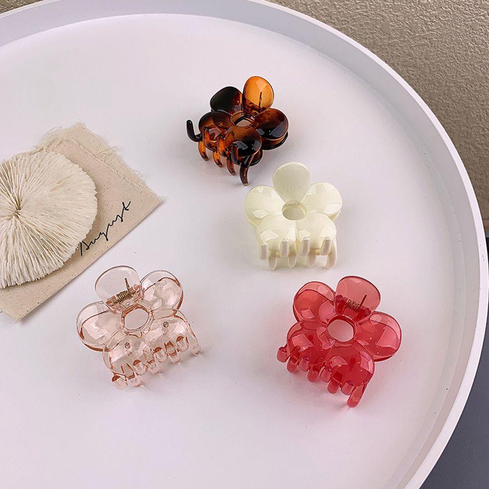 JARRED Kẹp Tóc Càng Cua Bằng Acrylic Trong Suốt Họa Tiết Hình Học Cho Nữ