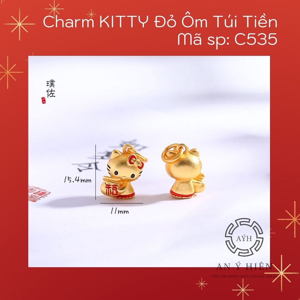 Charm Kitty đỏ ôm túi #C535 ( An Ý Hiên)