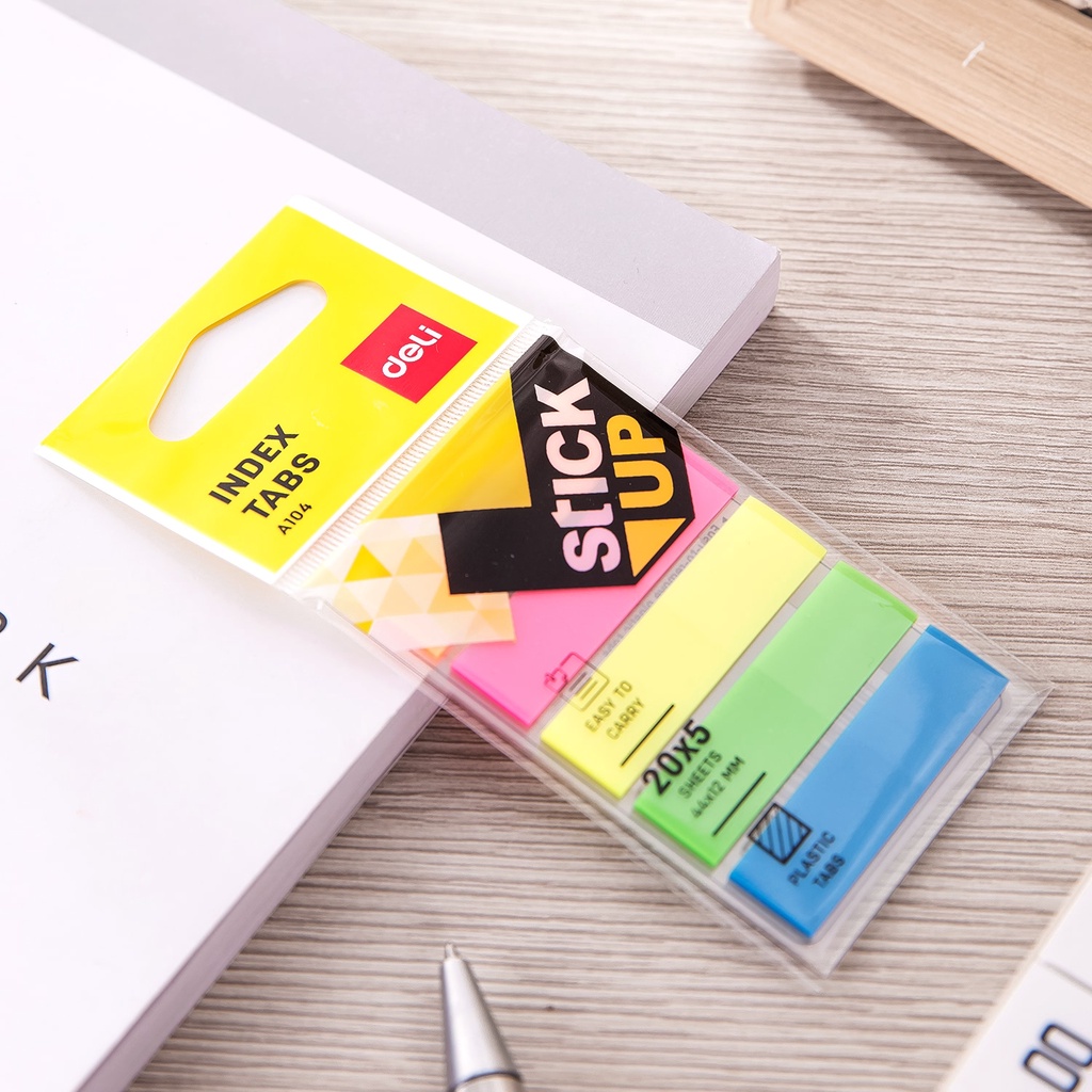 Set 20 tờ giấy ghi chú 5 màu 44*12mm nhiều màu sắc tiện dụng