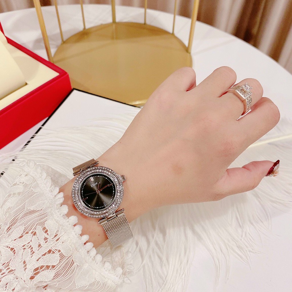 Đồng Hồ Nữ Thời Trang Dior Dây Hợp Kim Ánh Siêu Sang Trọng