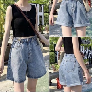 Quần Jean Ngố Lửng Nữ Cao Cấp Lưng Siêu Cao Màu Xanh Nhạt Lai Cuốn Cực Hot Hit