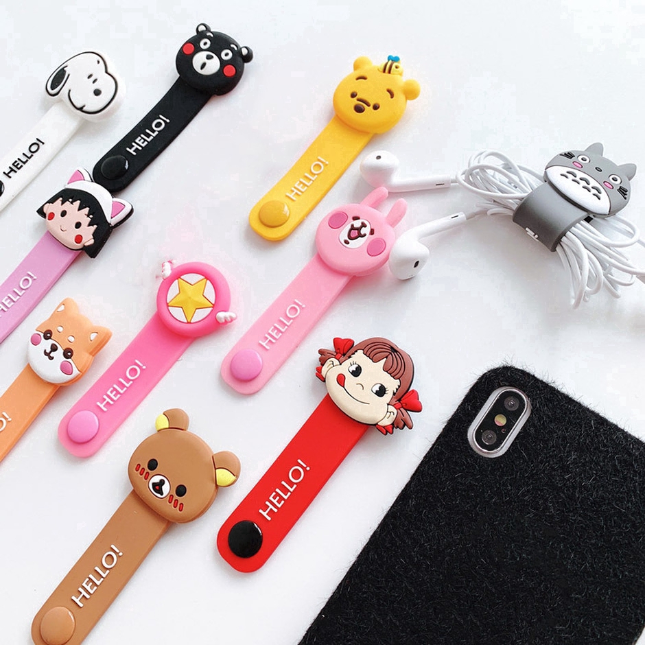 Phụ kiện quấn dây cáp USB kiểu dáng hoạt hình dễ thương