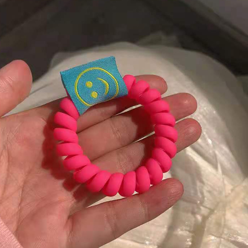 Dễ Thương Dây Buộc Tóc Bằng Nhựa Họa Tiết Mặt Cười Màu Kẹo Phong Cách Hàn Quốc Cho Nữ