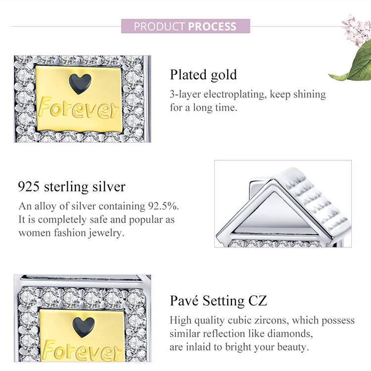 Hạt Charm Bamoer Trang Trí Vòng Tay Hình Ngôi Nhà Đính Đá Độc Đáo | BigBuy360 - bigbuy360.vn