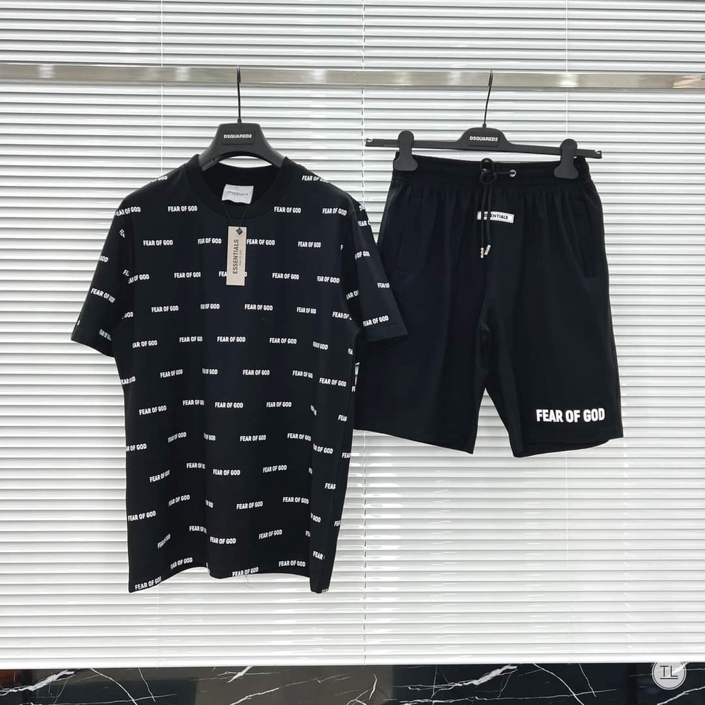 Bộ Phông Phối Chữ Fear Of God Thời Thượng Độc Đáo Chất Cotton Mềm Mịn Thất Hót Mồ Hôi Thoải Mài Hoạt Động