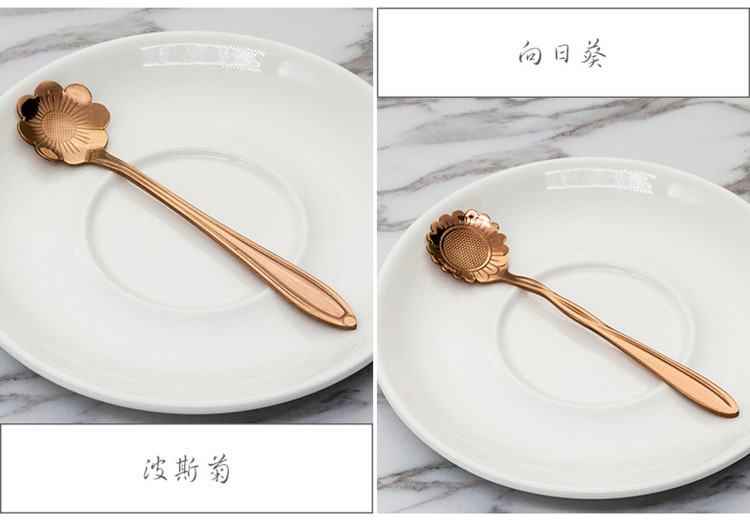 Muỗng khuấy bằng thép không gỉ thiết kế hình cánh hoa xinh xắn | BigBuy360 - bigbuy360.vn