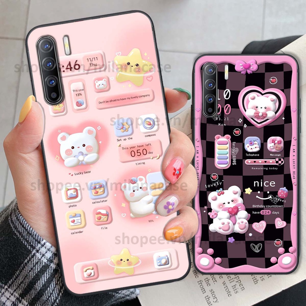 Ốp Oppo Reno3 / Reno3 Pro / Reno 3 hình đồng hồ icon gấu mèo cute cực dễ thương ngộ nghĩnh
