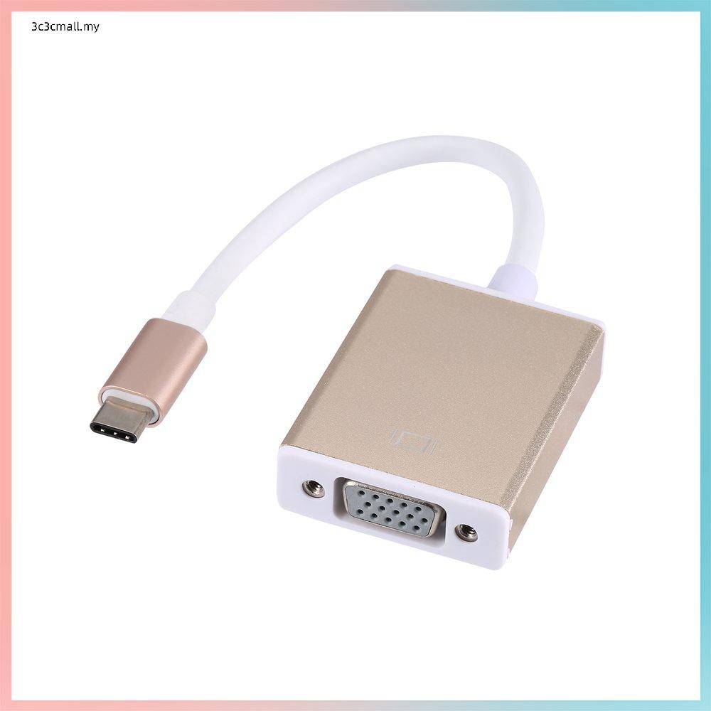 Dây Cáp Chuyển Đổi Từ Cổng Usb Type C Sang Cổng Vga 3 Đầu Chất Lượng Cao Cho Macbook