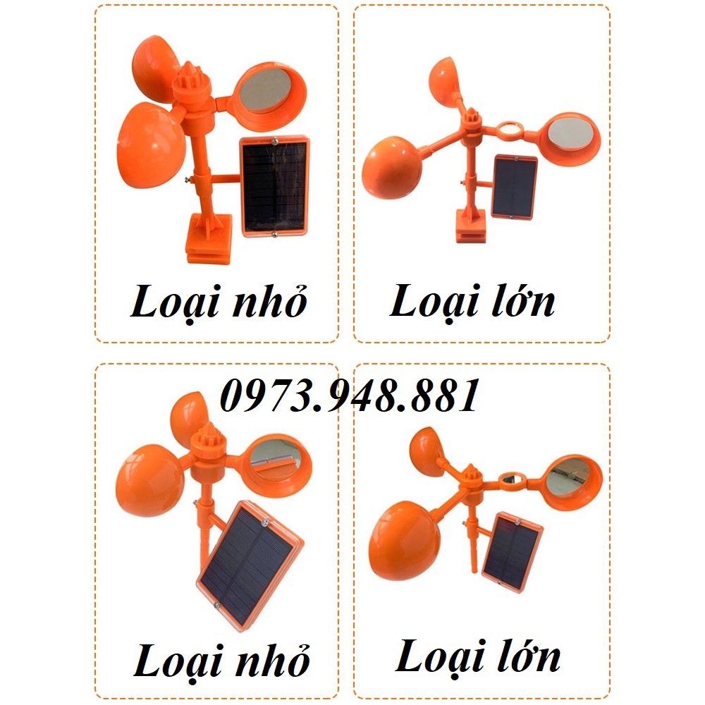 Quạt, chong chóng đuổi chim có loa phát tiếng kêu dùng năng lượng mặt trời  022