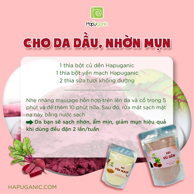 Bột Củ Dền Nguyên Chất HaPu Organic Mặt Nạ Bột Thiên Nhiên Dưỡng Sáng Da Và Cấp Ẩm