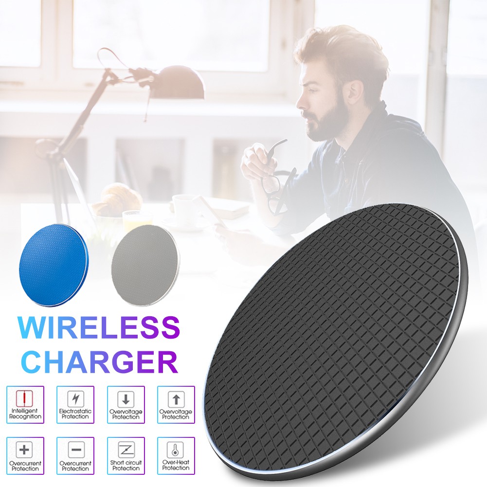 PUR 10W QC Desktop Round Fast Wireless Charger for iPhone 8P XR Xiaomi 9 Samsung Huawei Fast Charger