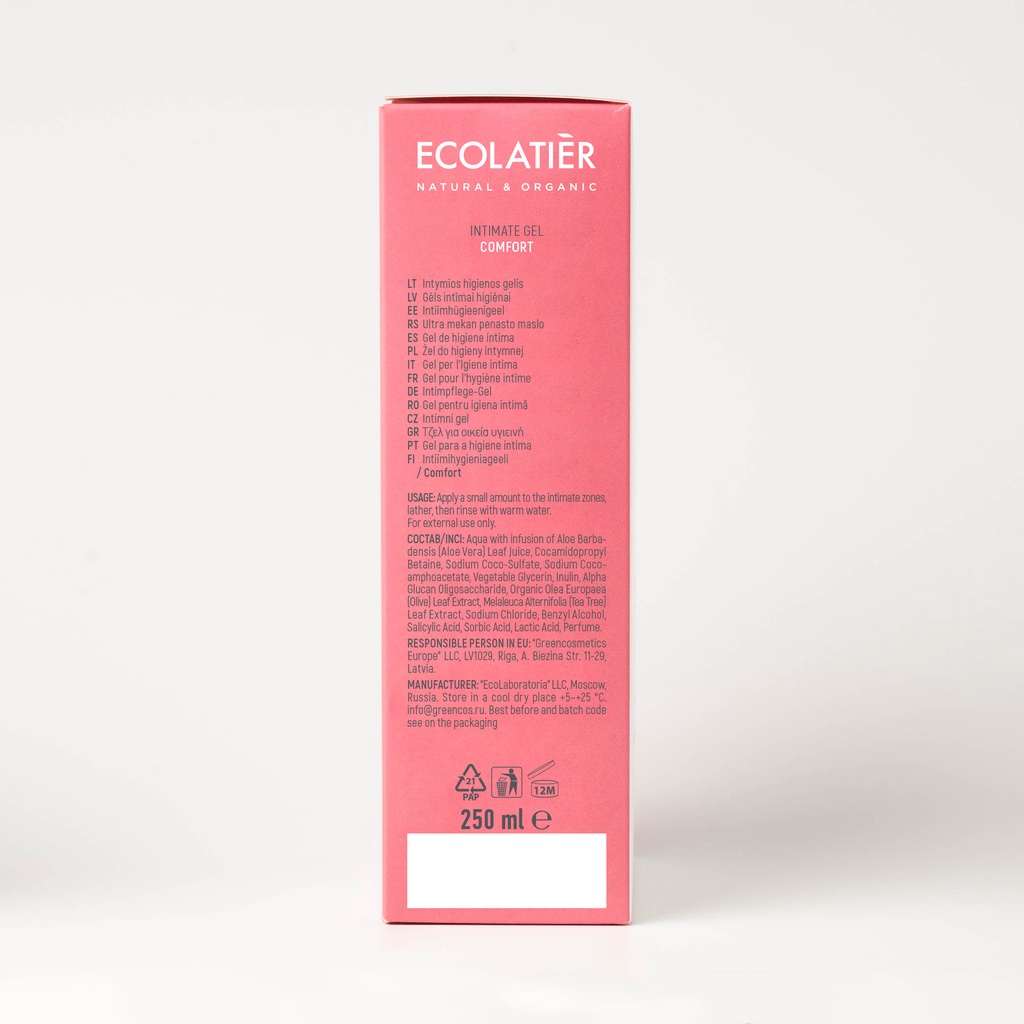 Dung dịch vệ sinh ECOLATIER Comfort làm dịu da 250ml - BioTopcare Official