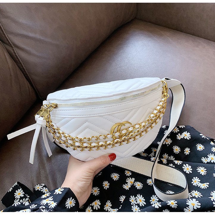 Túi nữ bao tử đeo bụng, túi đeo chéo da mềm, dây đeo bản to phong cách riêng, ấn tượng thu hút và cực chất.