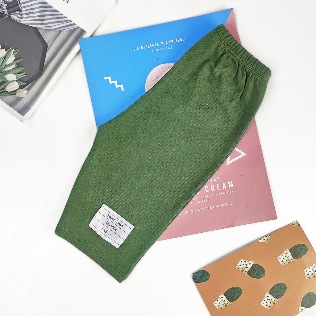 Quần legging lửng bé gái chất cotton co giãn 4c,quần dài lửng cho bé từ 8-20kg