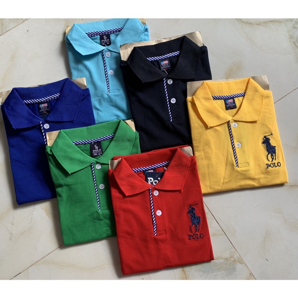 Áo Polo bé trai bé gái áo thun có cổ cao cấp co dãn tốt
