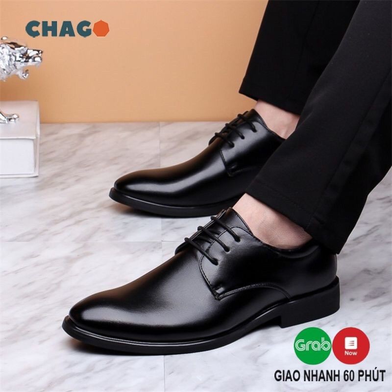 Giày tây nam công sở[Bảo Hành 2 năm] cam kết giày làm bằng da bò thật 100% CHAGO GCS198