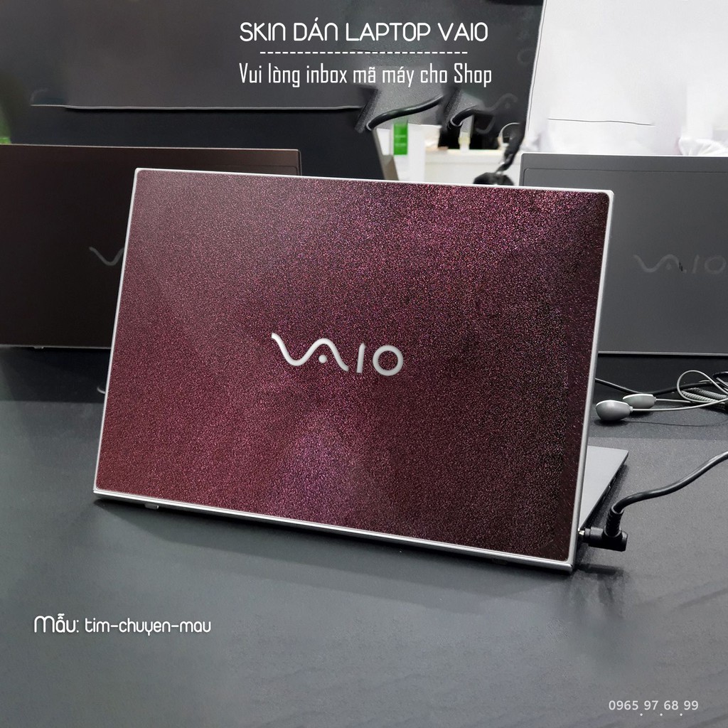 Skin dán Laptop Sony Vaio in màu tím chuyển màu (inbox mã máy cho Shop)