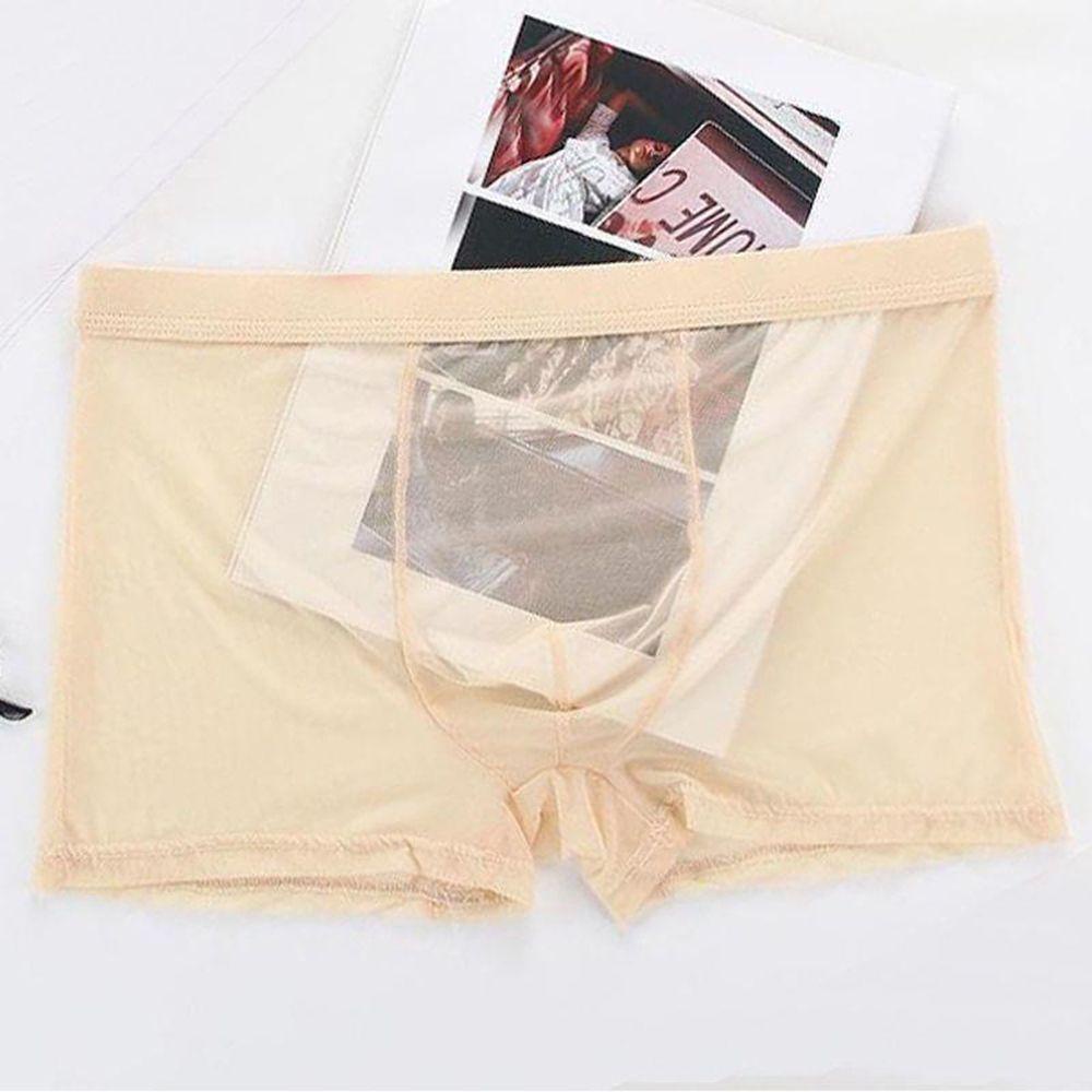 Quần Lót Lưới Lưng Thấp Màu Trơn Quyến Rũ Cho Nam