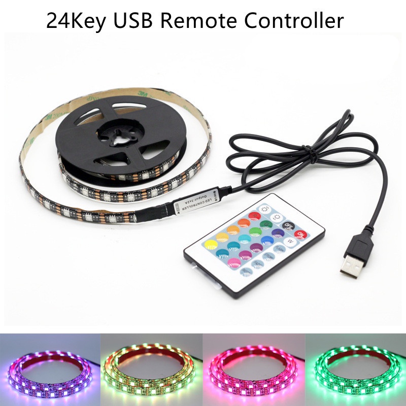 Dây Đèn LED 20M 5V 24 Phím 5050 2835 3535 RGB Dây đèn led RGB 16 màu thay đổi theo nhiệt độ cổng usb và điều khiển từ xa trang trí phòng khách / phòng ngủ diy
