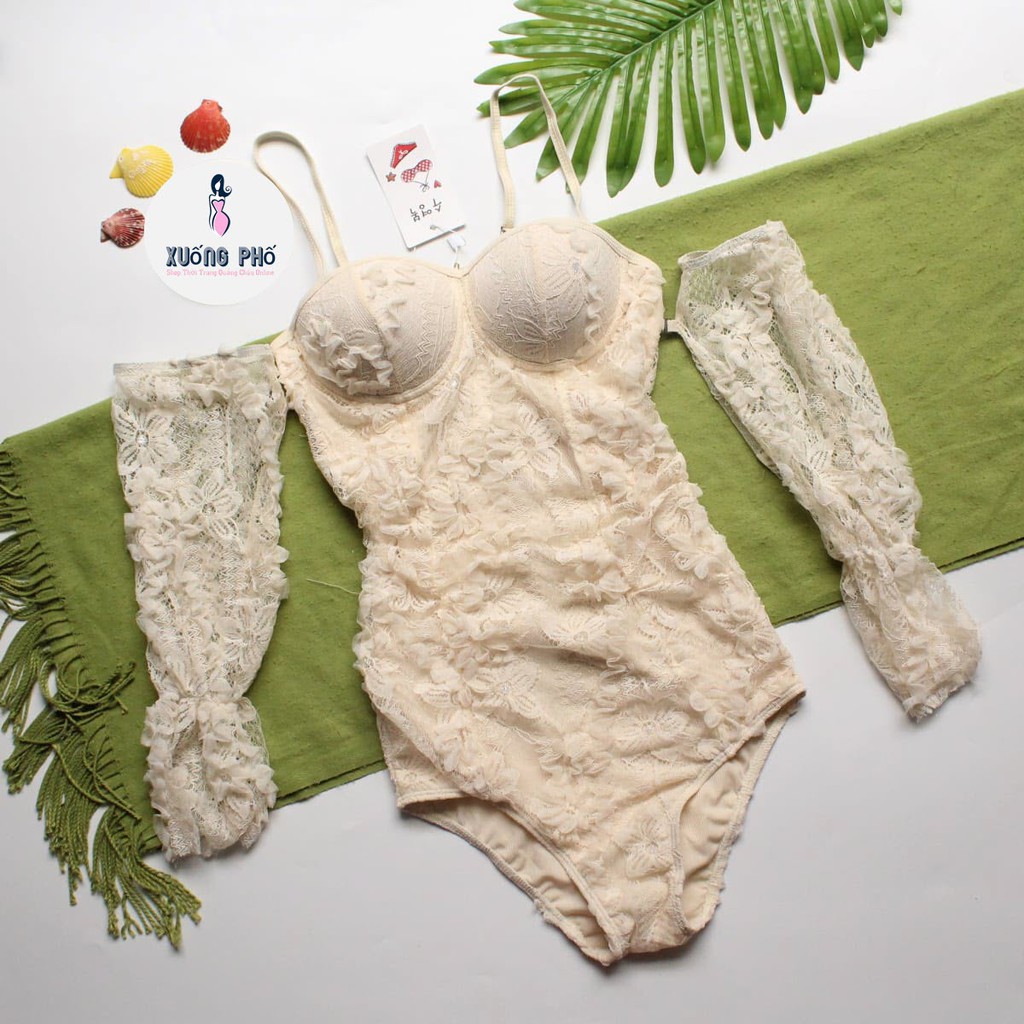 (Hàng Nhập) Bikini ren tay phồng sang trọng kín đáo #ADNSnm2060