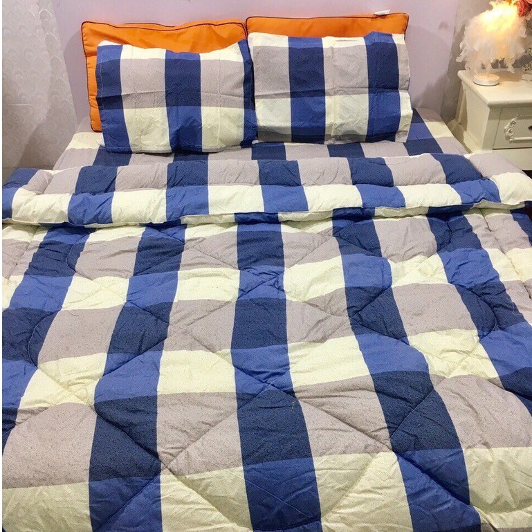 [SALE]Trọn  Bộ Chăn Phao 5 Món Ga Gối Poly loại 1 Chăn Bông trần phao Như Hình ( được chọn mẫu)