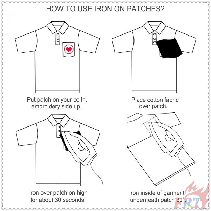 Miếng vá thêu ủi trang trí quần áo phong cách nghệ thuật Nhật Bản