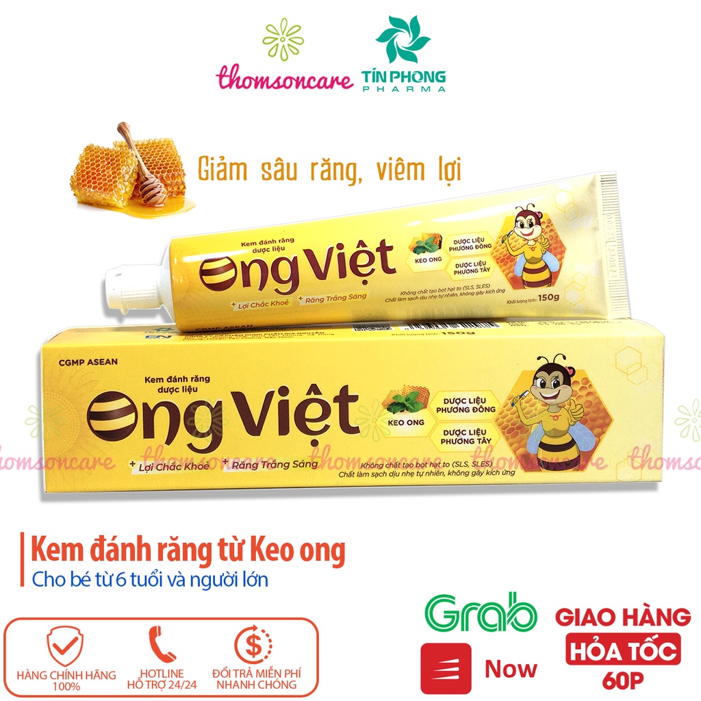 Kem đánh răng từ keo ong cho trẻ từ 6 tuổi và người lớn, bảo vệ lợi chắc khỏe