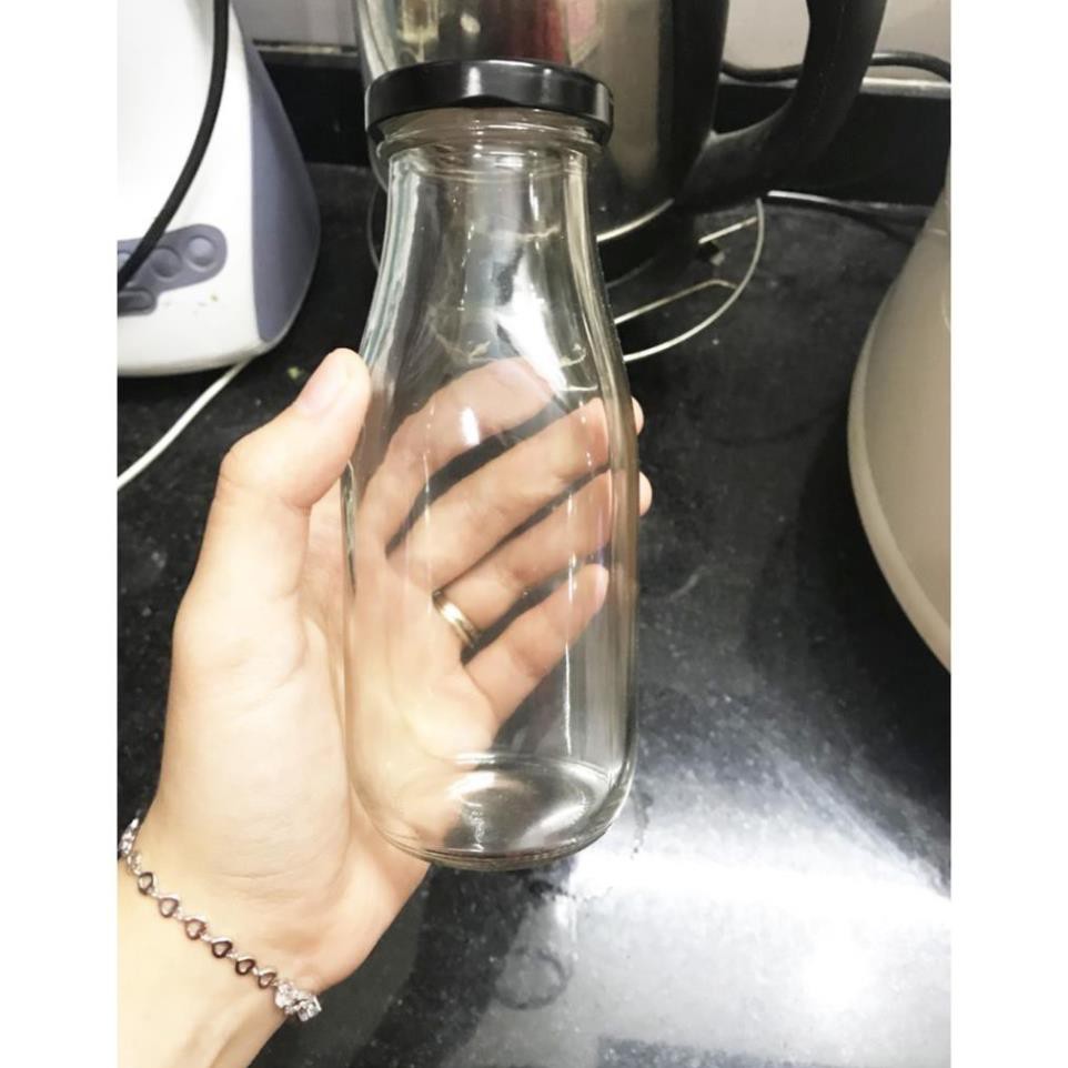 Chai thủy tinh tròn 300ml nắp thiếc trữ đồ đa năng | BigBuy360 - bigbuy360.vn