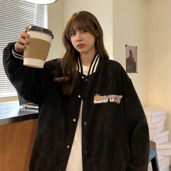 Áo KHoác Bomber Nhung Tăm 2 Lớp Cúc Bám Form Chuẩn Đẹp- CLITUS FASHION