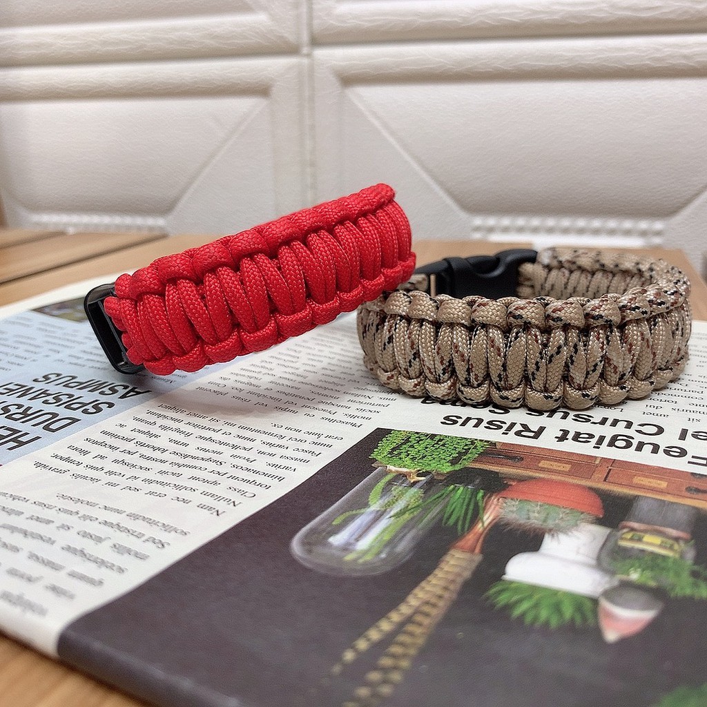 Vòng đeo tay sinh tồn Paracord handmade nam nữ chốt nhựa chốt kim loại 2P13