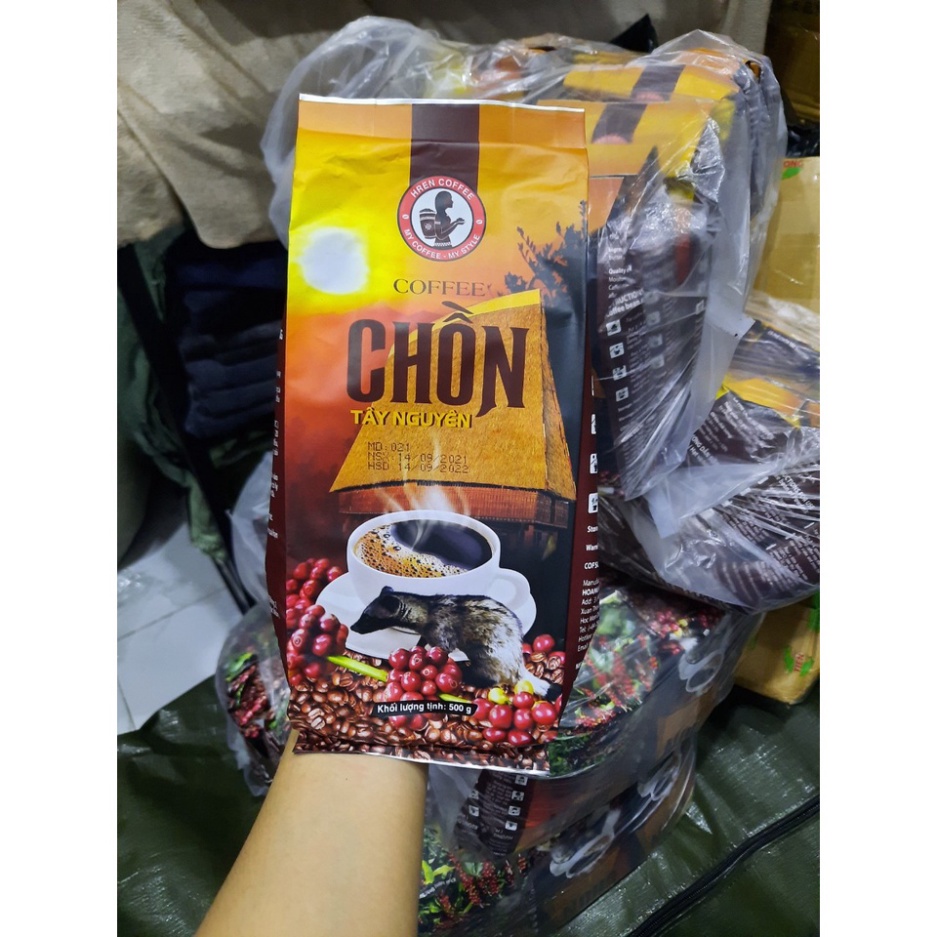 Cà phê 𝑭𝒓𝒆𝒆𝒔𝒉𝒊𝒑 Cà phê chồn Tầy Nguyên pha phin thơm ngon 500g