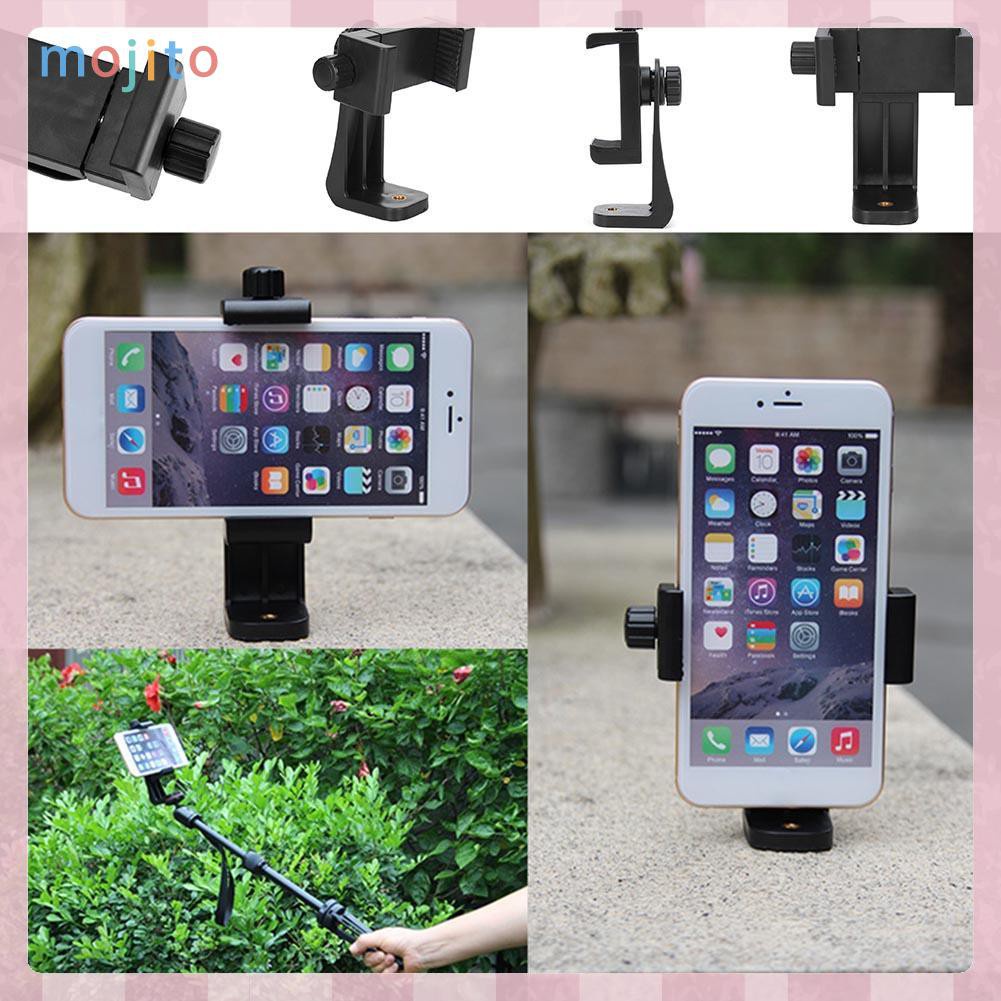 MOJITO Tripod Mount Phone Clip Vertical Bracket 360 Degree Rotating Tripod Adapter