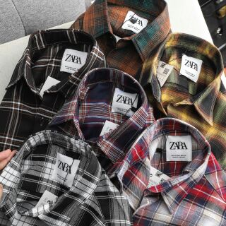 Áo sơ mi kẻ caro flannel Zara