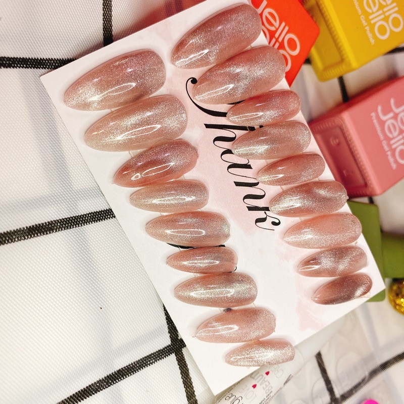 Nail box. Set 10 móng tay giả mắt mèo. móng ốp Mỹ chuẩn form