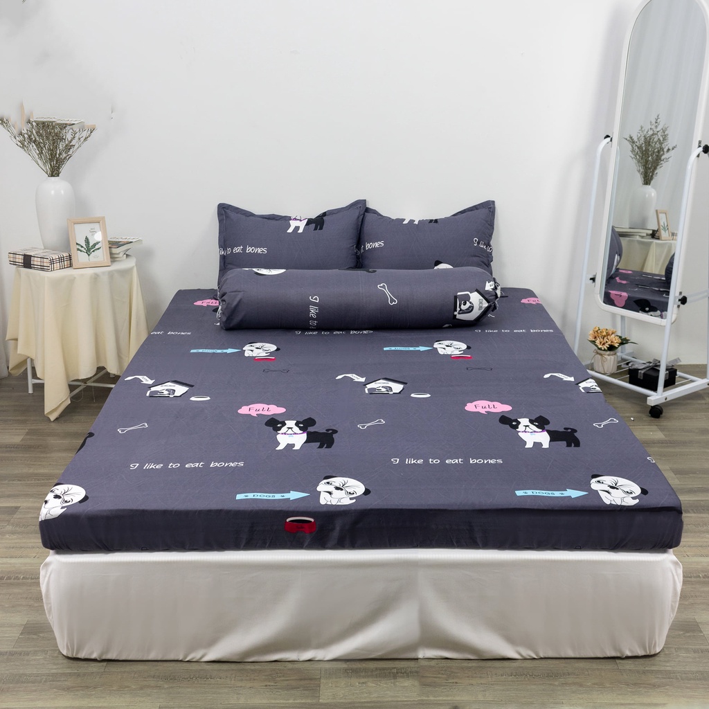 Bộ Ga Gối 4 món - Drap giường cao cấp - 1 Ga + 2 vỏ gối nằm + 1 vỏ gối ôm - M2/M6/M8/2M2 - Ga gối NguyetBedding | BigBuy360 - bigbuy360.vn